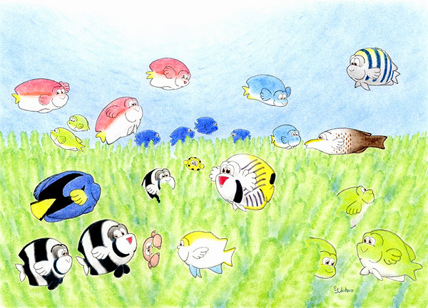 スズメダイ　イラスト