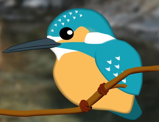 カワセミ　　イラスト