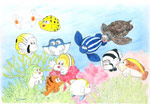 魚イラスト、little paradise